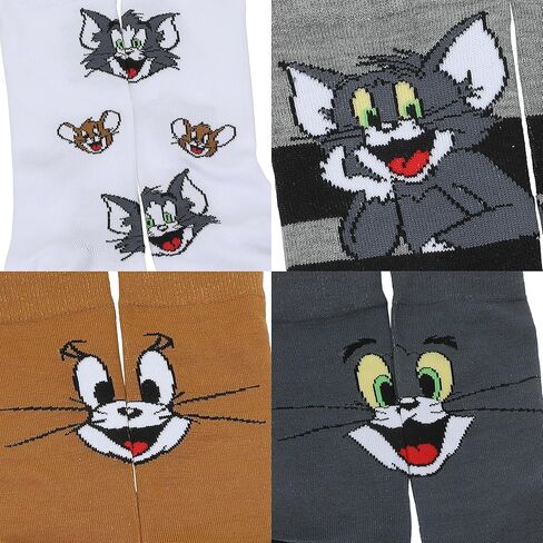 Bioworld Tom & Jerry Character Big Face Men’s Casual Crew Socks (Pack of 5) in Saudi Arabia