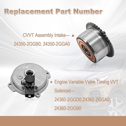 24350-2GGB0 CVVT Assy Intake & Engine Valve Timing Solenoid with Sensor Compatible with Hyundai Sonata 2016-2019, fits for Kia Sorento 2016-2019, Stinger 2018-2019 Replace# 24350 2GGB0 in Kuwait