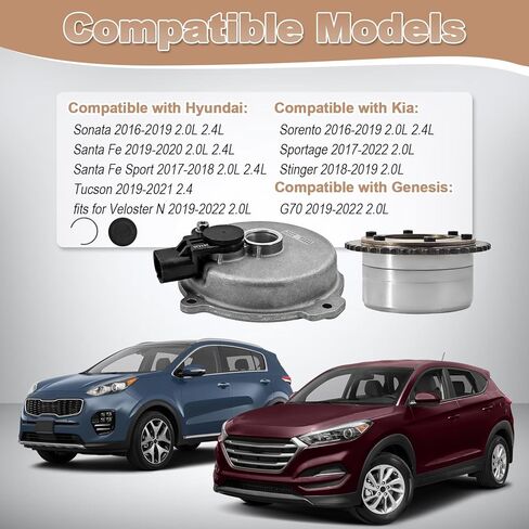 24350-2GGB0 CVVT Assy Intake & Engine Valve Timing Solenoid with Sensor Compatible with Hyundai Sonata 2016-2019, fits for Kia Sorento 2016-2019, Stinger 2018-2019 Replace# 24350 2GGB0 in Kuwait