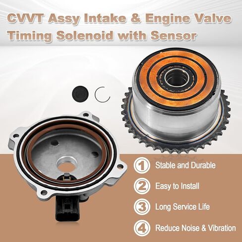 24350-2GGB0 CVVT Assy Intake & Engine Valve Timing Solenoid with Sensor Compatible with Hyundai Sonata 2016-2019, fits for Kia Sorento 2016-2019, Stinger 2018-2019 Replace# 24350 2GGB0 in Kuwait