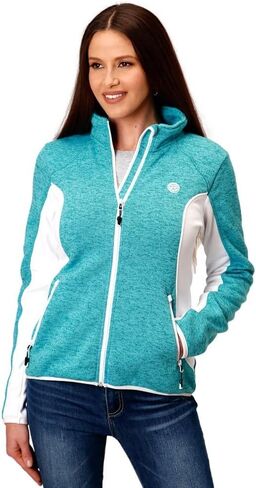WOMENS MELANGE AQUA SWEATER KNIT TECH JACKET in Saudi Arabia
