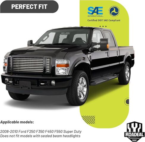 Halogen Headlights Assembly for 2008 2009 2010 Ford F250 F350 F450 F550 Super Duty Headlamp Replacement, High/Low Beam W/Bulbs, Driver&Passenger Side in Saudi Arabia
