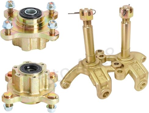 4 Stud 110mm Spacing Front Wheel Hubs and 17mm Steering Knuckle Spindle for DIY Parts Disc Brake Golf Cart Go Kart ATV Quad Buggy 4 Wheelers 110cc 125cc 150cc in Saudi Arabia