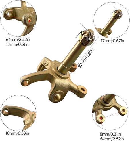4 Stud 110mm Spacing Front Wheel Hubs and 17mm Steering Knuckle Spindle for DIY Parts Disc Brake Golf Cart Go Kart ATV Quad Buggy 4 Wheelers 110cc 125cc 150cc in Saudi Arabia