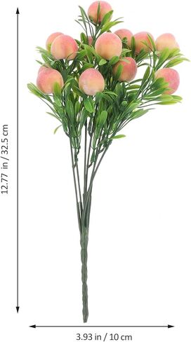 ABOOFAN Artificial Peach Branch Decor 2-Pack Faux Fruit Stems Realistic Simulated Peach Tree Branches for Home Table Centerpieces Wedding Party Vase Fillers in Saudi Arabia