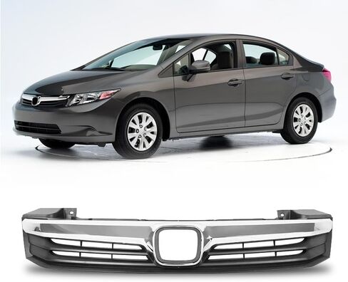 Front Bumper Grille Hood Grill Chrome For Honda Civic 2012 4-door Sedan HO1200206 HO1210139 71121TR0A01 in Kuwait