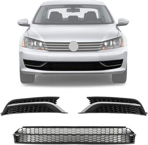  skkyoro Front Bumper Lower Grille with Fog Lamp Bezel Cover For Volkswagen Passat 2012 2013 2014 2015 Replace 561853665E 561853666E, 561853677 561853666 (For Passat 12-15) in Saudi Arabia