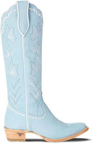 Lane Sweet Memories Western Cowboy Boots, Lavender Leather, Knee-High with Floral Embroidery, Side Zipper, Sculpted Rounde Toe 15.75" Shaft in Saudi Arabia