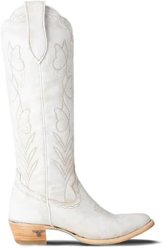 Lane Sweet Memories Western Cowboy Boots, Lavender Leather, Knee-High with Floral Embroidery, Side Zipper, Sculpted Rounde Toe 15.75" Shaft in Saudi Arabia
