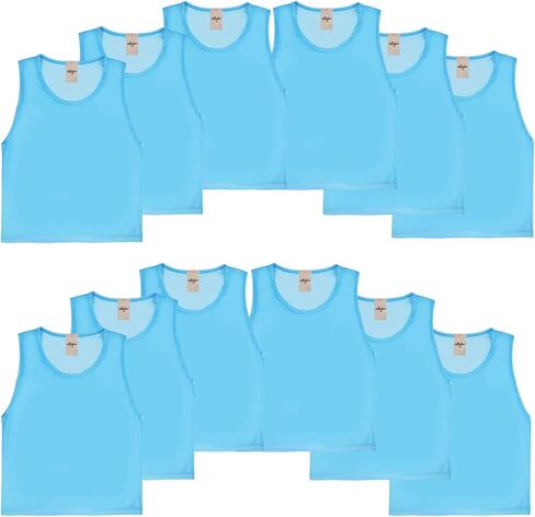 imflyker Scrimmage Team Practice Jerseys Nylon Mesh Vests Pinnies for Youth Adult Sports Basketball, Soccer, Football, Volleyball (12 Pack) (6 Black + 6 White) in Saudi Arabia