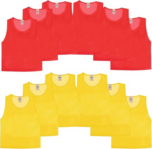 imflyker Scrimmage Team Practice Jerseys Nylon Mesh Vests Pinnies for Youth Adult Sports Basketball, Soccer, Football, Volleyball (12 Pack) (6 Black + 6 White) in Saudi Arabia