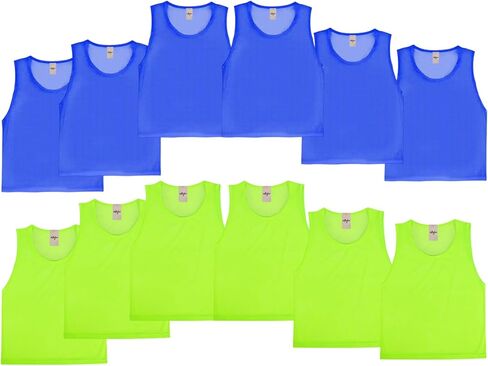 imflyker Scrimmage Team Practice Jerseys Nylon Mesh Vests Pinnies for Youth Adult Sports Basketball, Soccer, Football, Volleyball (12 Pack) (6 Black + 6 White) in Saudi Arabia
