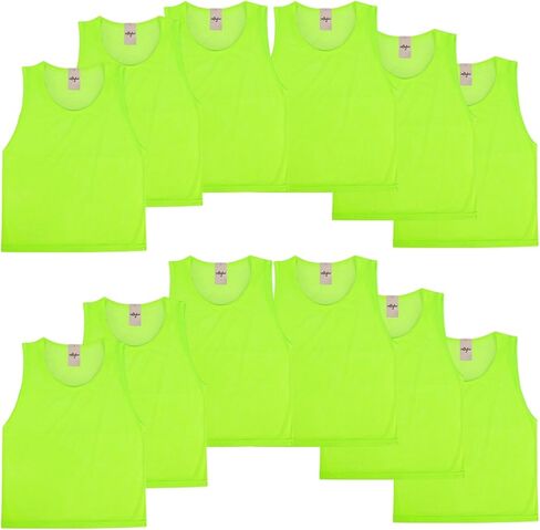 imflyker Scrimmage Team Practice Jerseys Nylon Mesh Vests Pinnies for Youth Adult Sports Basketball, Soccer, Football, Volleyball (12 Pack) (6 Black + 6 White) in Saudi Arabia