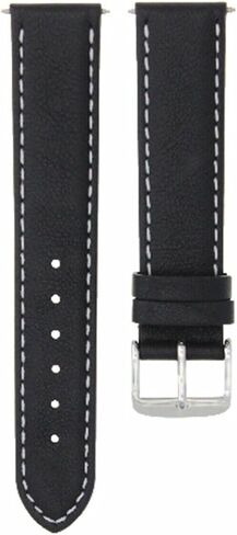 حزام ساعة جلدي من Ewatchparts مقاس 22 ملم سلس متوافق مع ساعة Tissot T-Touch مقاس 43 ملم T0914204605101 باللون الأسود مع خياطة بيضاء in Saudi Arabia
