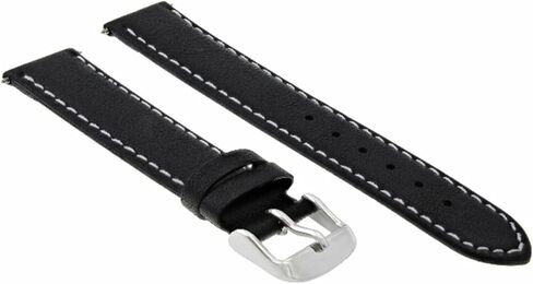 حزام ساعة جلدي من Ewatchparts مقاس 22 ملم سلس متوافق مع ساعة Tissot T-Touch مقاس 43 ملم T0914204605101 باللون الأسود مع خياطة بيضاء in Saudi Arabia