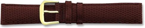 deBeer Brown Lizard Grain Leather Watch Band 19mm Gold Color in Saudi Arabia
