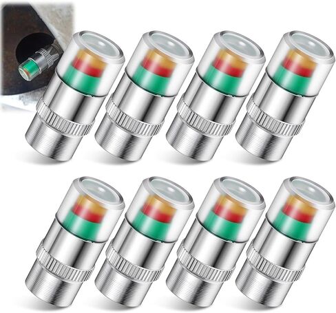 4 قطع من أغطية ضغط الإطارات - 36PSI 2.4Bar أغطية جذعية لصمام مراقبة ضغط إطارات السيارة - هيكل من الفولاذ المقاوم للصدأ مناسب لمعظم المركبات in Kuwait