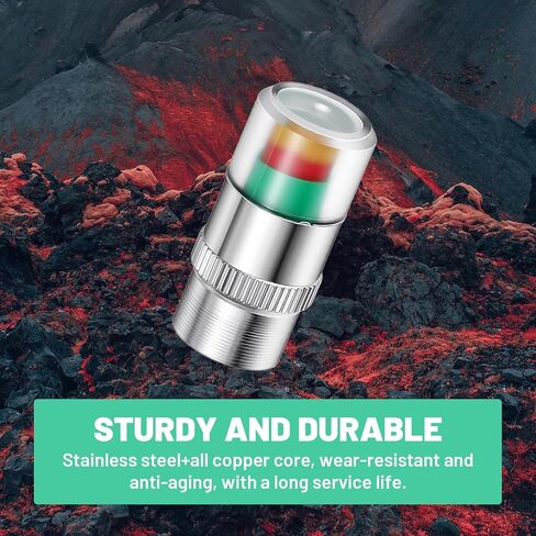 4 قطع من أغطية ضغط الإطارات - 36PSI 2.4Bar أغطية جذعية لصمام مراقبة ضغط إطارات السيارة - هيكل من الفولاذ المقاوم للصدأ مناسب لمعظم المركبات in Kuwait