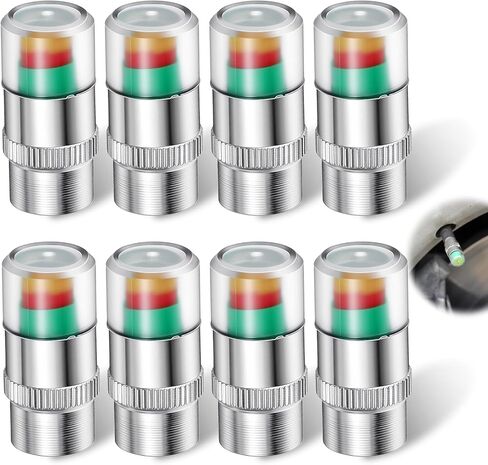 4 قطع من أغطية ضغط الإطارات - 36PSI 2.4Bar أغطية جذعية لصمام مراقبة ضغط إطارات السيارة - هيكل من الفولاذ المقاوم للصدأ مناسب لمعظم المركبات in Kuwait