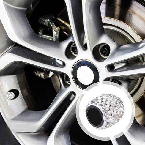 12 PCS Bling Tire Valve Caps Crystal Rhinestone Tire Valve Stem Cap, Universal Dustproof Bling Air Caps Car Decor for Women Cars, Suvs, Trucks, Motorcycles and Bicycles Accessories in Saudi Arabia