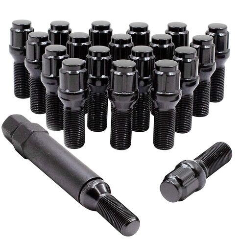 Wheel Accessories Parts Set of 20 Chrome 12x1.5 Socket Tuner Lug Bolts Cone Seat Acorn 8 Point Tuner 24mm Shank Length Small Diameter Wheel Lug Bolts with Dual Hex Key (20, Chrome, M12x1.5) in Saudi Arabia
