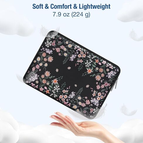 MOSISO Laptop Case 13.3 inch, 13-14 inch Laptop Sleeve Compatible with MacBook Air 13 13.6/Pro 13/Pro 14, HP Dell Acer ASUS Lenovo, Neoprene Computer Sleeve Bag Cover with Small Case, Swaying Blooms in Saudi Arabia