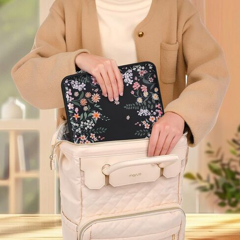 MOSISO Laptop Case 13.3 inch, 13-14 inch Laptop Sleeve Compatible with MacBook Air 13 13.6/Pro 13/Pro 14, HP Dell Acer ASUS Lenovo, Neoprene Computer Sleeve Bag Cover with Small Case, Swaying Blooms in Saudi Arabia
