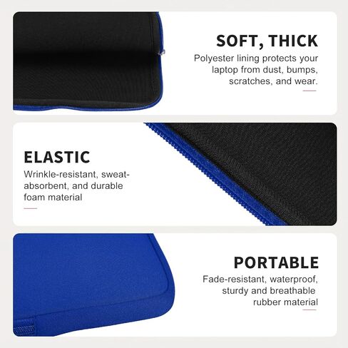 Laptop Case - Polyester Computer Sleeve Carrying Bag Waterproof Laptop Protective Cover for 13" Notebook, Dark Blue in Saudi Arabia
