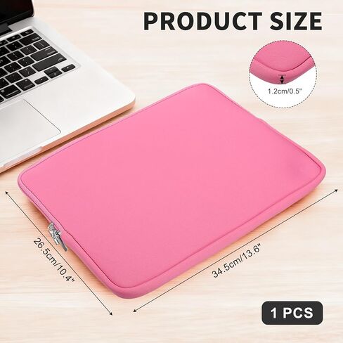 Laptop Case - Polyester Computer Sleeve Carrying Bag Waterproof Laptop Protective Cover for 13" Notebook, Pink in Saudi Arabia