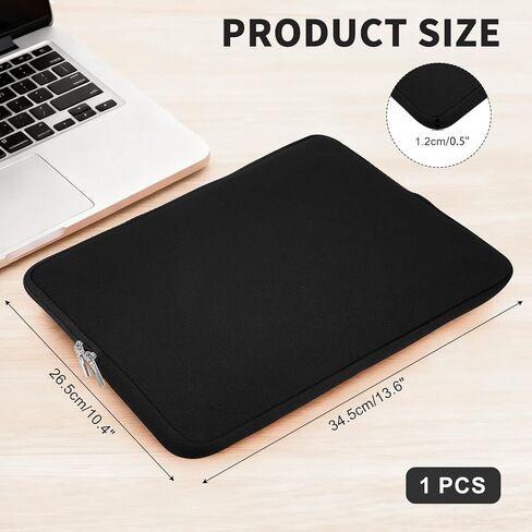 Laptop Case - Polyester Computer Sleeve Carrying Bag Waterproof Laptop Protective Cover for 13" Notebook, Black in Saudi Arabia