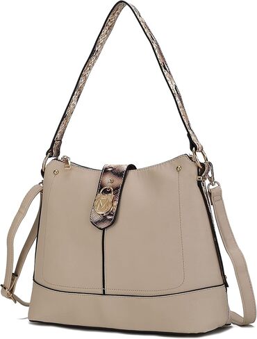 MKF Collection Shoulder Bag for Women, Vegan Leather & Faux Snake Trim, Fashion Hobo Bag Handbag Crossbody Bag Purse by Mia K in Saudi Arabia