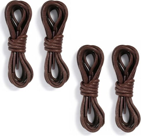 2 Pairs Shoe Laces for Men, Leather Shoe Laces, 1/8" Round Cotton Waxed Shoelaces for Dress Shoes Chukka, 90 cm/35.4 Inch in Saudi Arabia