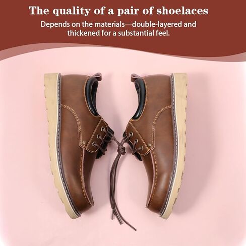 2 Pairs Shoe Laces for Men, Leather Shoe Laces, 1/8" Round Cotton Waxed Shoelaces for Dress Shoes Chukka, 90 cm/35.4 Inch in Saudi Arabia