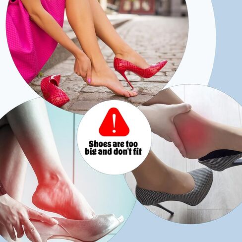 أشرطة أحذية شفافة بكعب عالٍ، أشرطة كعب مرنة غير مرئية من مادة TPU وحزام كاحل فضفاض مضاد للارتخاء، حزام رباط حذاء قابل للتعديل للنساء، 10 أزواج بمقاسات متعددة in Kuwait
