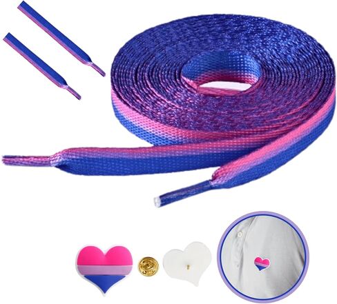 Shoelaces with Heart Pin for Sneakers, Boots, Shoes and More - LGBTQ and Gay, Pansexual, Lesbian, Bisexual Laces for Parades in Saudi Arabia