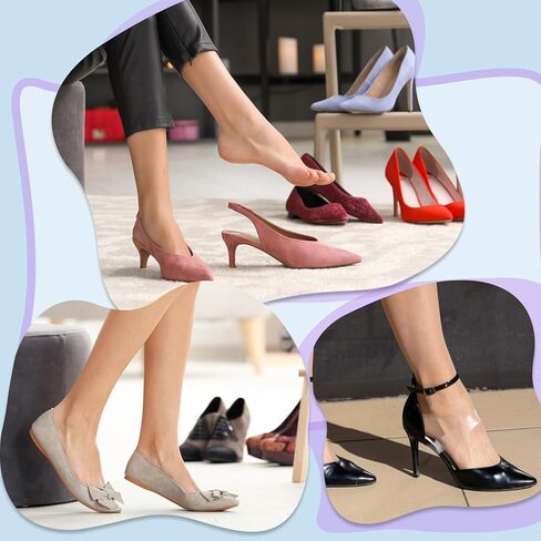 أشرطة أحذية شفافة بكعب عالٍ، أشرطة كعب مرنة غير مرئية من مادة TPU وحزام كاحل فضفاض مضاد للارتخاء، حزام رباط حذاء قابل للتعديل للنساء، 10 أزواج بمقاسات متعددة in Kuwait