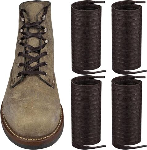 Endoto 2 Pairs Waxed Shoe laces for Wolverine 1000 Mile Work Boot Men Women Flat Shoelaces Stings in Saudi Arabia