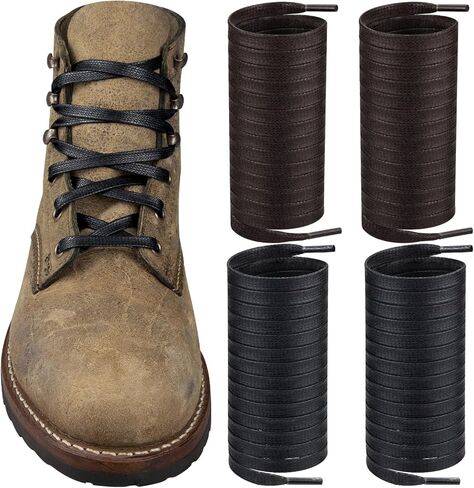 Endoto 2 Pairs Waxed Shoe laces for Wolverine 1000 Mile Work Boot Men Women Flat Shoelaces Stings in Saudi Arabia