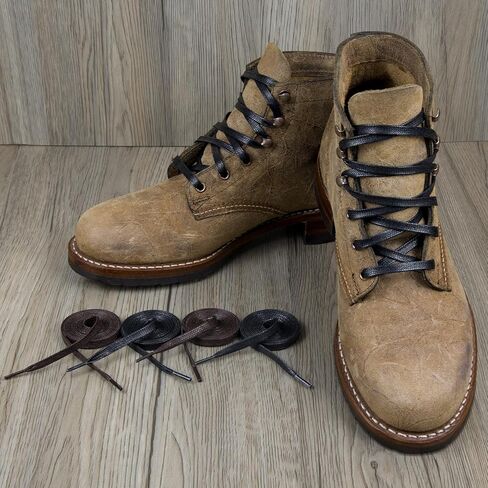 Endoto 2 Pairs Waxed Shoe laces for Wolverine 1000 Mile Work Boot Men Women Flat Shoelaces Stings in Saudi Arabia