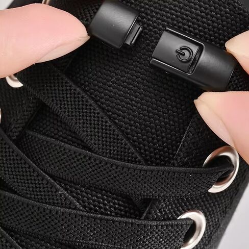 1 Set of 4 Elastic No-Tie Laces, 39.37 Inch Polyester Sports Laces, Lightweight, Braided, Solid Color, Adjustable for Comfort, Includes 2 Laces + 2 Buckles in Saudi Arabia