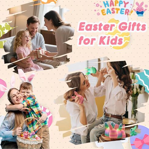 3D Printed Prefilled Easter Eggs, Filled with Bunny Inside for Easter Basket Stuffers, Desk Decor, Gifts (Rainbow Luminous) in Saudi Arabia