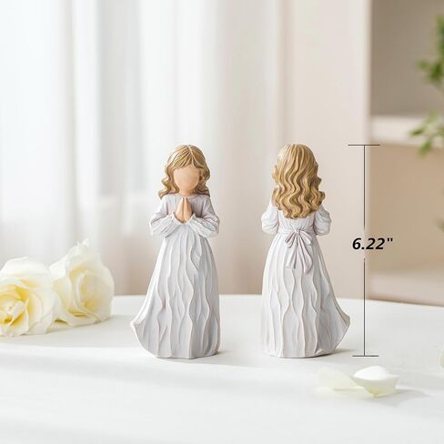 Answered Angel of Prayer Figurine, Solid Resin Praying Angel Figurines Spiritual Decor Statue for Women Girl Religious Hope Sympathy Statues Figure Gifts,Luxury Gift Box with Ribbon &Card-6.2'' in Saudi Arabia
