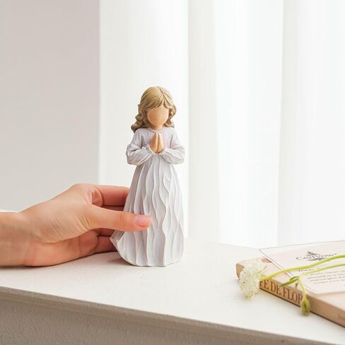 Answered Angel of Prayer Figurine, Solid Resin Praying Angel Figurines Spiritual Decor Statue for Women Girl Religious Hope Sympathy Statues Figure Gifts,Luxury Gift Box with Ribbon &Card-6.2'' in Saudi Arabia