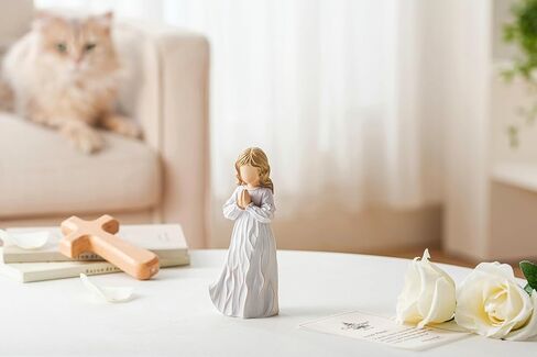 Answered Angel of Prayer Figurine, Solid Resin Praying Angel Figurines Spiritual Decor Statue for Women Girl Religious Hope Sympathy Statues Figure Gifts,Luxury Gift Box with Ribbon &Card-6.2'' in Saudi Arabia