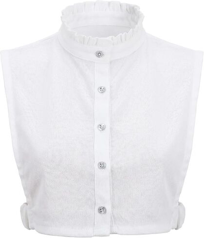 White Fake Dicky Collar Woman Detachable Fake Collar Dickey Half Shirts Elastic Ruffle Dickie Collars for Women Girl in Saudi Arabia