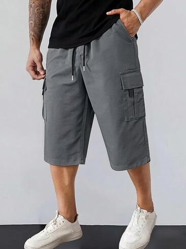 Men's Black Relaxed-Fit Work Shorts - Premium Everyday Utility Wear, Breathable Durable Cotton Casual Outdoor in Saudi Arabia