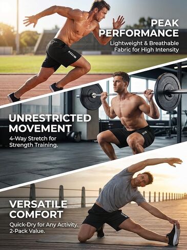 2PCS Men’s Quick Dry Athletic Gym Shorts – Lightweight Running Workout Basketball Casual Sports Shorts in Saudi Arabia