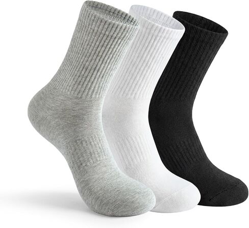 6 Pairs Men's Lightweight Cotton Short Crew Socks, Breathable Smooth Toe Design for Work & Casual Wear, Soft Durable Athletic Walking Socks with High Stretch, Size 7-10 in Saudi Arabia