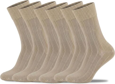 Mens Ribbed Bamboo Rayon Dress Socks,Mid Calf,Moisture Wicking,Anti-Odor,Durable Crew Socks Size 10-13 in Saudi Arabia
