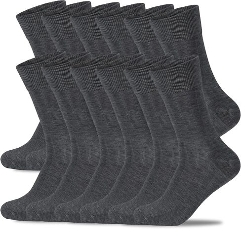 Mens Ribbed Bamboo Rayon Dress Socks,Mid Calf,Moisture Wicking,Anti-Odor,Durable Crew Socks Size 10-13 in Saudi Arabia